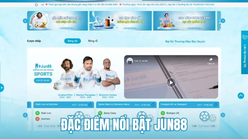 Những đặc điểm nổi bật được nêu trong giới thiệu Jun88