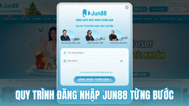 Quy trình đăng nhập Jun88 từng bước